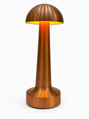 FING Portable LED Table Lamp,3 Color Touch Sensor Rechargeable Desk 3-Levels Brightness Room Decor Table Bedside Night Light for Kids Nursery,Dining Room (Gold Mushroom Lamp)
